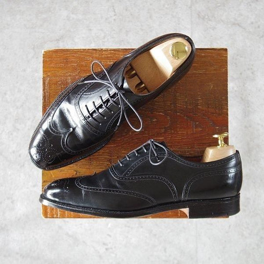 ★チャーチ UK5.5程度/60D【旧チャーチ★73ラスト/フルブローグ】3都市ロゴ/カーフ/黒/メンズ/Church's★l949