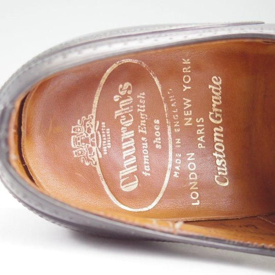 ★チャーチ UK5.5程度/60D【旧チャーチ★73ラスト/フルブローグ】3都市ロゴ/カーフ/黒/メンズ/Church's★l949