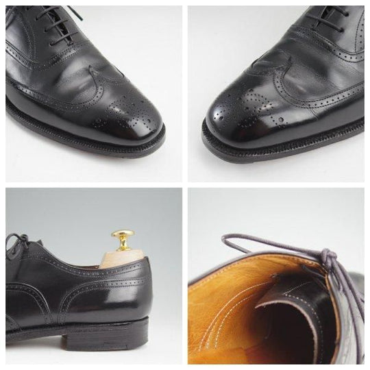 ★チャーチ UK5.5程度/60D【旧チャーチ★73ラスト/フルブローグ】3都市ロゴ/カーフ/黒/メンズ/Church's★l949