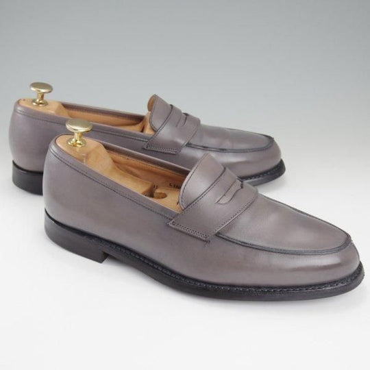 極上★クロケット&ジョーンズ 6.5E【定価￥88,000-★LINCOLN 2/CITYソール】376ラスト/コインローファー/カーフ/灰/Crockett&Jones★l951