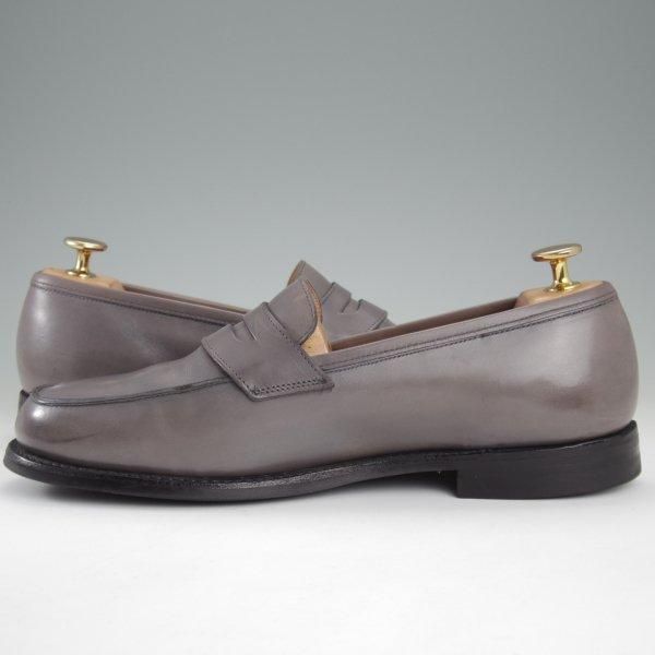 極上★クロケット&ジョーンズ 6.5E【定価￥88,000-★LINCOLN 2/CITYソール】376ラスト/コインローファー/カーフ/灰/Crockett&Jones★l951