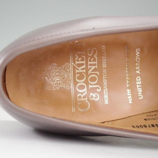 極上★クロケット&ジョーンズ 6.5E【定価￥88,000-★LINCOLN 2/CITYソール】376ラスト/コインローファー/カーフ/灰/Crockett&Jones★l951