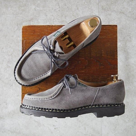 極上★パラブーツ SIZE 39.5【定価￥94,600-★ミカエル/MICHAEL】チロリアンシューズ/スエード/GRIS/灰/メンズ/Paraboot★l952