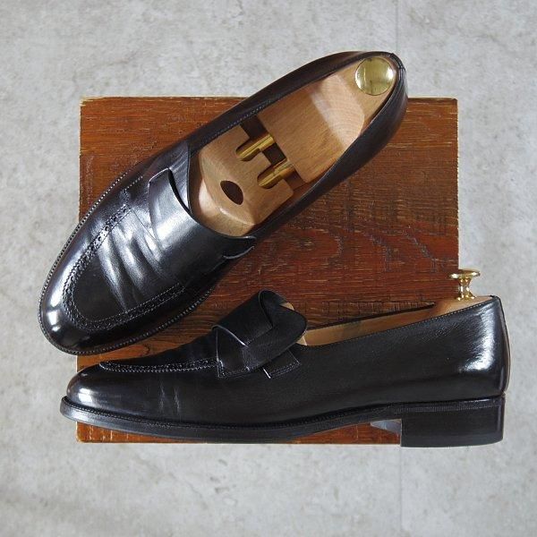 極上★(伊)タニノクリスチー SIZE 9【定価15万円以上★バタフライローファー/黒】スリッポン/カーフ/メンズ/TANINO CRISCI★l967