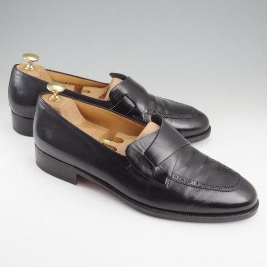 極上★(伊)タニノクリスチー SIZE 9【定価15万円以上★バタフライローファー/黒】スリッポン/カーフ/メンズ/TANINO CRISCI★l967