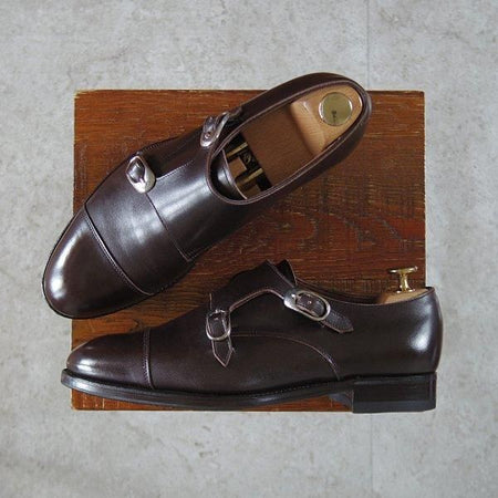 極上★(金沢)KOKON/ココン SIZE 6【オーダー価格￥111,100〜★(仏)アノネイ社のボカルーカーフ/425】KO-1ラスト/濃茶/ダブルモンク★l972