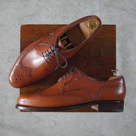 未使用★(東欧)VASS/ヴァーシュ SIZE 41【モデル定価￥159,500-★純正シューツリー付/Budapest/P2ラスト】フルブローグ/茶★l980