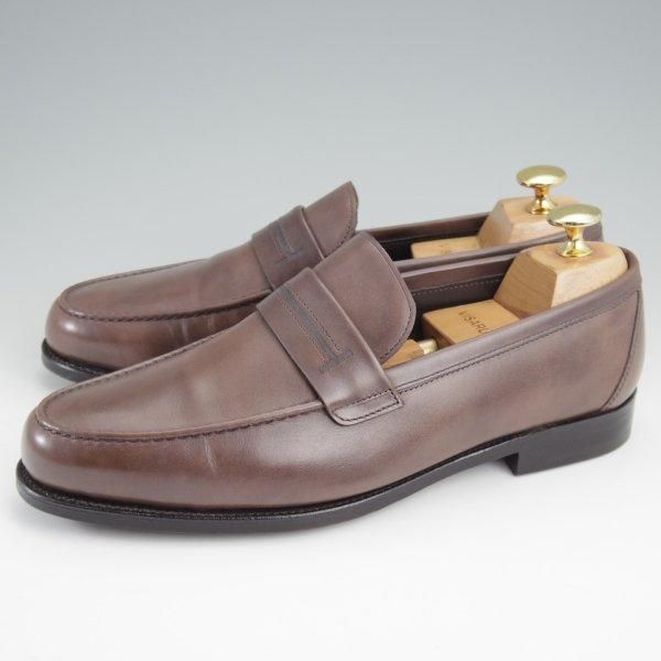 極美品★ジョンロブ SIZE 5.5【貴重★エルメス別注/HERMES/ミュージアムカーフ】HENRI/H513ラスト/ローファー/灰茶/JOHN LOBB★l982