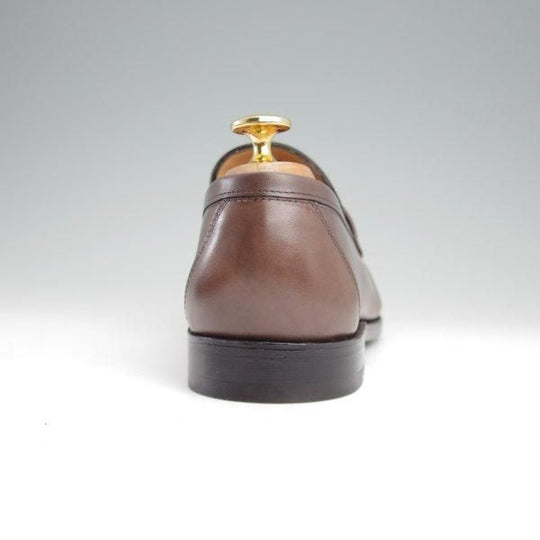 極美品★ジョンロブ SIZE 5.5【貴重★エルメス別注/HERMES/ミュージアムカーフ】HENRI/H513ラスト/ローファー/灰茶/JOHN LOBB★l982