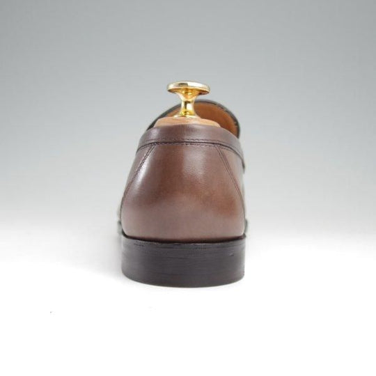 極美品★ジョンロブ SIZE 5.5【貴重★エルメス別注/HERMES/ミュージアムカーフ】HENRI/H513ラスト/ローファー/灰茶/JOHN LOBB★l982