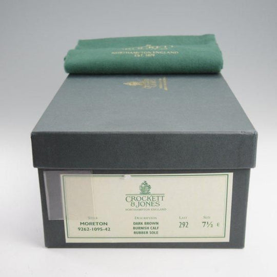 ほぼ未使用★クロケット&ジョーンズ 7.5E【定価￥132,000-★モールトン/MORETON/リッジウェイソール】292ラスト/Uチップ/濃茶★l985