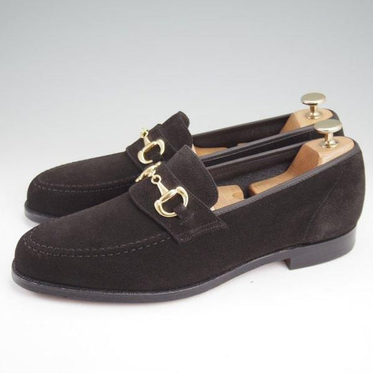 未使用★クロケット&ジョーンズ 8.5E【現行定価10万円以上★FINCHLEY 2/ビットローファー】376ラスト/スエード/黒/Crockett&Jones★l986