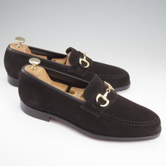 未使用★クロケット&ジョーンズ 8.5E【現行定価10万円以上★FINCHLEY 2/ビットローファー】376ラスト/スエード/黒/Crockett&Jones★l986