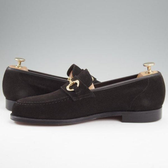 未使用★クロケット&ジョーンズ 8.5E【現行定価10万円以上★FINCHLEY 2/ビットローファー】376ラスト/スエード/黒/Crockett&Jones★l986