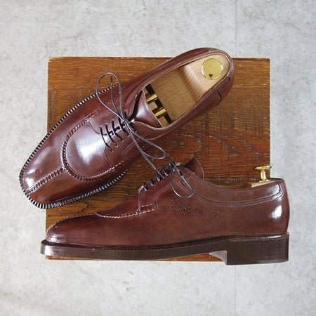 未使用★(伊)シルヴァノ・ラッタンジ SIZE 6.5【ハンドソーンウェルテッド製法★Uチップ/HIGH BRIDGE別注】カーフ/濃茶/Lattanzi★l989