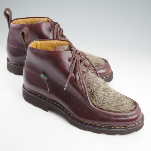 未使用★パラブーツ SIZE 6.5【貴重★フォック仕様(アザラシの毛皮)/MUCY】ミューシー/チロリアンブーツ/リスレザー/濃茶/Paraboot★l995
