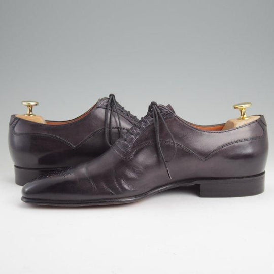 極美品★(伊)サントーニ SIZE 6【貴重★クロコダイル×カーフ/コンビ仕様】オックスフォードシューズ/黒/メンズ/Santoni★l998