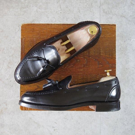 極美品★(英)チーニー 5F【定価￥88,000-★HARRY/ハリー】214ラスト/タッセルローファー/カーフ/黒/メンズ/CHEANEY★m008