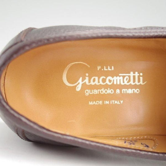 美品★(伊)F.LLIジャコメッティ SIZE 38【定価￥113,300-★ユタカーフ仕様/コインローファー/FG361】濃茶/メンズ/Giacometti★m009