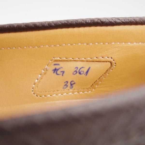 美品★(伊)F.LLIジャコメッティ SIZE 38【定価￥113,300-★ユタカーフ仕様/コインローファー/FG361】濃茶/メンズ/Giacometti★m009
