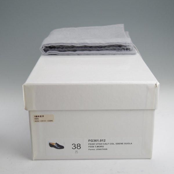 美品★(伊)F.LLIジャコメッティ SIZE 38【定価￥113,300-★ユタカーフ仕様/コインローファー/FG361】濃茶/メンズ/Giacometti★m009