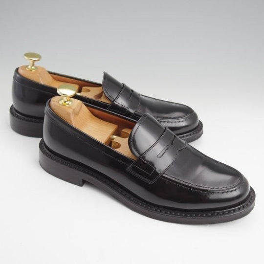 極美品★チャーチ(レディース) SIZE 36.5【★コインローファー/STADEN W】ポリッシュドバインダーカーフ/黒/Church's★m014