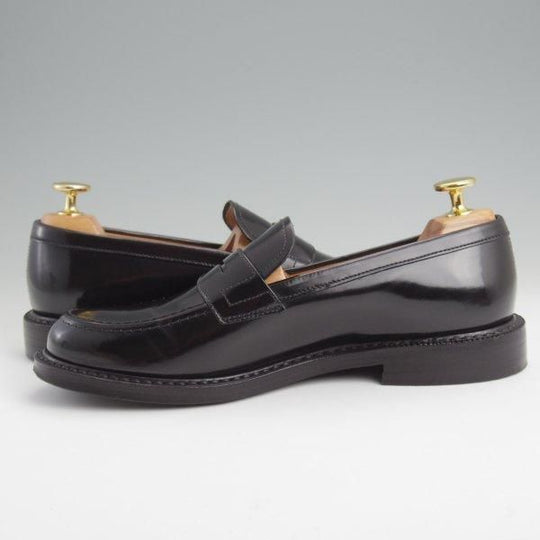 極美品★チャーチ(レディース) SIZE 36.5【★コインローファー/STADEN W】ポリッシュドバインダーカーフ/黒/Church's★m014