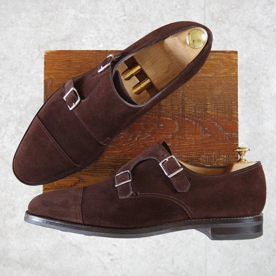 極美品★ジョンロブ 9E【現行定価￥237,600-★WILLIAM/ウィリアム】9795Rラスト/ダブルモンク/スエード/濃茶/メンズ/JOHN LOBB★m015