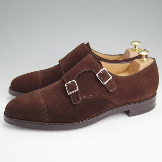 極美品★ジョンロブ 9E【現行定価￥237,600-★WILLIAM/ウィリアム】9795Rラスト/ダブルモンク/スエード/濃茶/メンズ/JOHN LOBB★m015