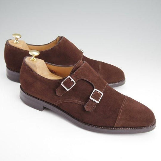 極美品★ジョンロブ 9E【現行定価￥237,600-★WILLIAM/ウィリアム】9795Rラスト/ダブルモンク/スエード/濃茶/メンズ/JOHN LOBB★m015