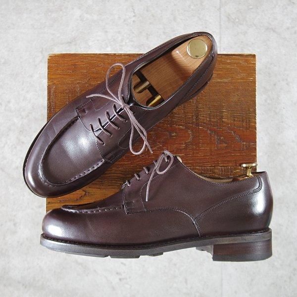 極美品★パラブーツ SIZE 7.5【定価￥99,000-★ドレス仕様シャンボード/CHAMBORD】Uチップ/カーフ/濃茶/メンズ/Paraboot★m021