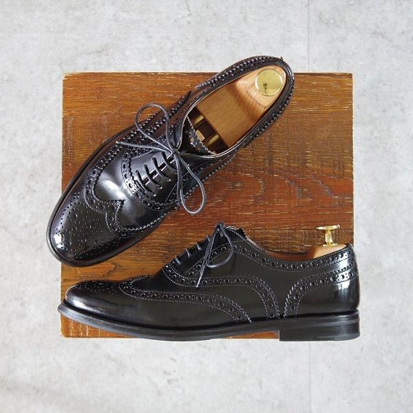 極上★チャーチ(レディース) SIZE 36.5【定価￥176,000-★バーウッド/BURWOOD WG】ポリッシュドバインダーカーフ/黒/Church's★m026