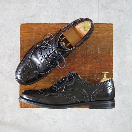 極上★チャーチ(レディース) SIZE 36.5【定価￥176,000-★バーウッド/BURWOOD WG】ポリッシュドバインダーカーフ/黒/Church's★m026