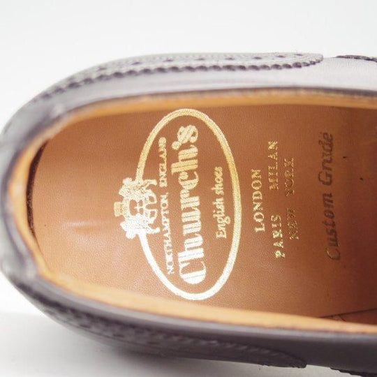 未使用★チャーチ 70G/UK7【最上級★ロイヤルコレクション/002ラスト】CHARLES/半カラス仕上げ/フルブローグ/黒/Church's★m027