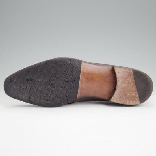 極美品★(伊)エンツォ・ボナフェ SIZE 7【貴重★リザード仕様/Vフロント/濃茶】プレーントゥ/メンズ/Enzo Bonafe★m028