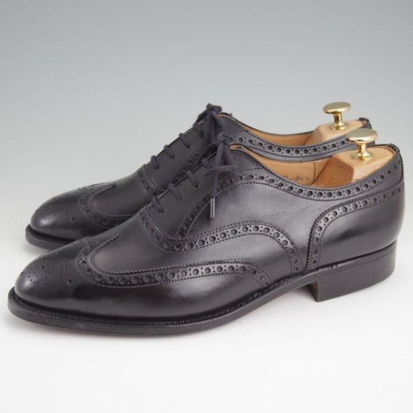 未使用★チャーチ 75F/UK7.5【デッドストック品★旧チャーチ/SWIFT/3都市ロゴ】84ラスト/フルブローグ/黒/カーフ/メンズ/Church's★m029