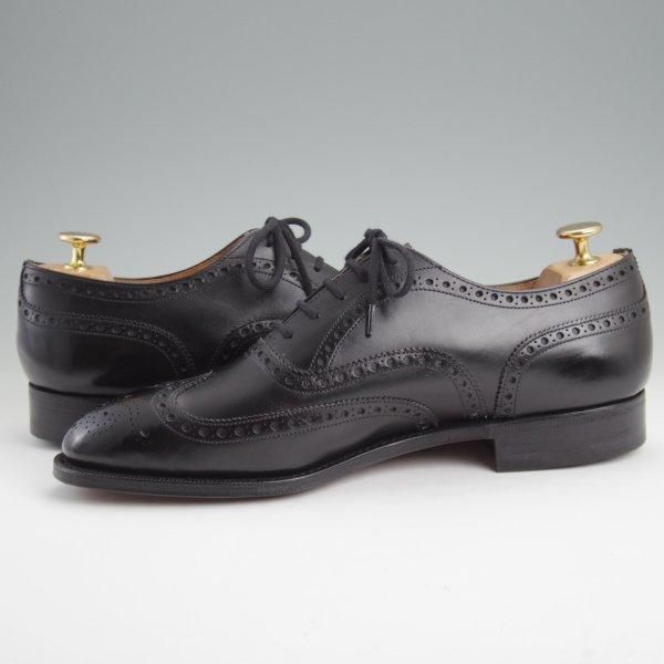 未使用★チャーチ 75F/UK7.5【デッドストック品★旧チャーチ/SWIFT/3都市ロゴ】84ラスト/フルブローグ/黒/カーフ/メンズ/Church's★m029