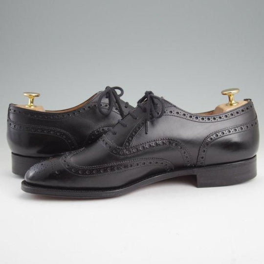 未使用★チャーチ 75F/UK7.5【デッドストック品★旧チャーチ/SWIFT/3都市ロゴ】84ラスト/フルブローグ/黒/カーフ/メンズ/Church's★m029