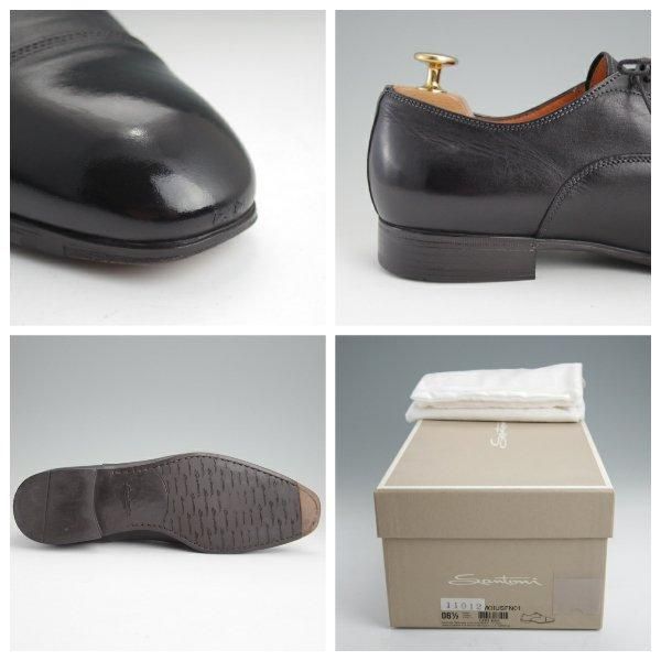 ★(伊)サントーニ SIZE 6.5【★ストレートチップ/11011】カーフ/黒/メンズ/Santoni★m031