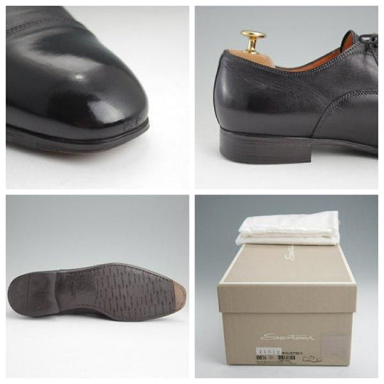★(伊)サントーニ SIZE 6.5【★ストレートチップ/11011】カーフ/黒/メンズ/Santoni★m031
