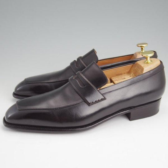 極美品★J.M.ウエストン 7D【貴重★純正シューツリー付き/アストンライン/414】コインローファー/K3ラスト/黒/Weston/ウェストン★m032