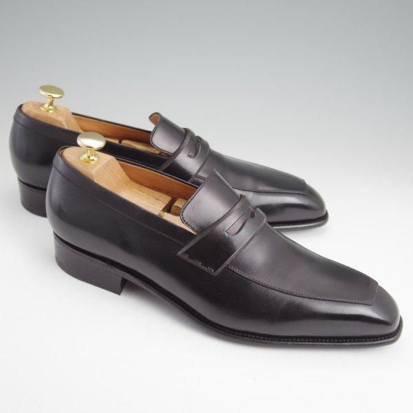 極美品★J.M.ウエストン 7D【貴重★純正シューツリー付き/アストンライン/414】コインローファー/K3ラスト/黒/Weston/ウェストン★m032