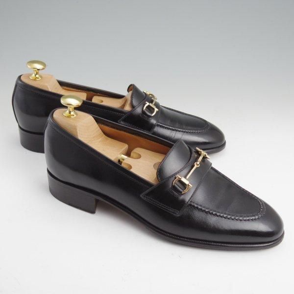 極美品★(伊製)Le Yucca's/レユッカス SIZE 38.5【定価￥140,800-★エンツォ・ボナフェ製/ビットローファー】スリッポン/黒★m035