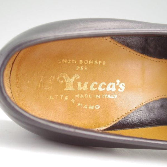 極美品★(伊製)Le Yucca's/レユッカス SIZE 38.5【定価￥140,800-★エンツォ・ボナフェ製/ビットローファー】スリッポン/黒★m035