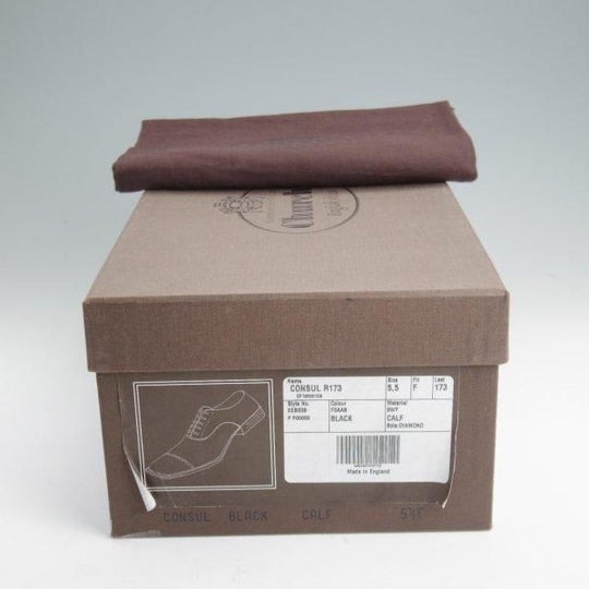 極美品★チャーチ 55F/UK5.5【定価￥176,000-★コンサル/CONSUL R】173ラスト/ストレートチップ/カーフ/黒/メンズ/Church's★m037