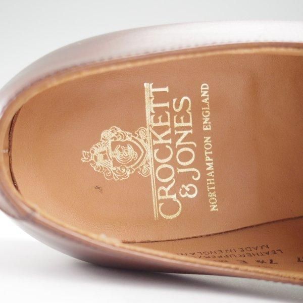 極美品★クロケット&ジョーンズ 7.5E【定価￥132,000-★HALLAM/348ラスト】ハラム/ストレートチップ/カーフ/濃茶/Crockett&Jones★m060