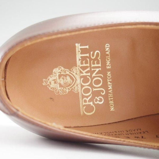 極美品★クロケット&ジョーンズ 7.5E【定価￥132,000-★HALLAM/348ラスト】ハラム/ストレートチップ/カーフ/濃茶/Crockett&Jones★m060