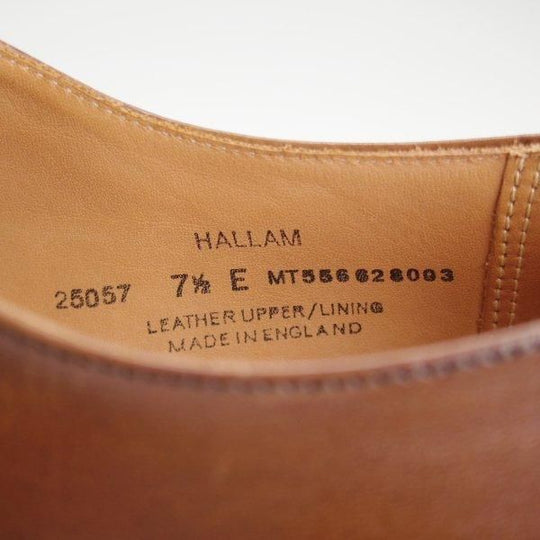 極美品★クロケット&ジョーンズ 7.5E【定価￥132,000-★HALLAM/348ラスト】ハラム/ストレートチップ/カーフ/濃茶/Crockett&Jones★m060
