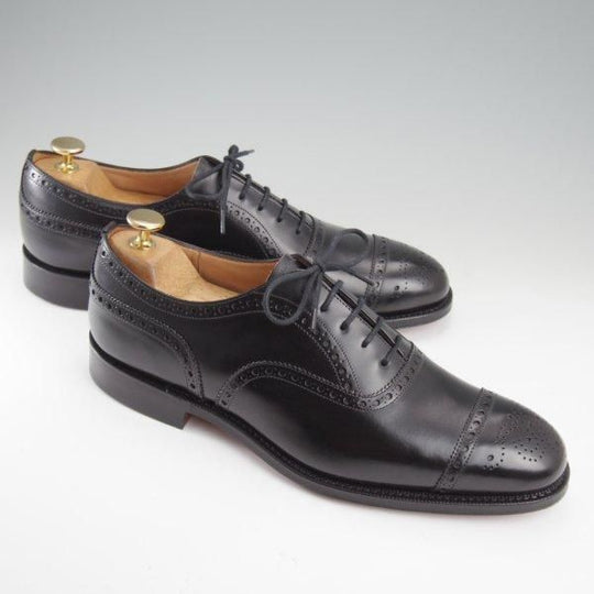 未使用★チャーチ 75F/UK7.5【定価￥176,000-★ディプロマット/DIPLOMAT】173ラスト/セミブローグ/カーフ/黒/メンズ/Church's★m068