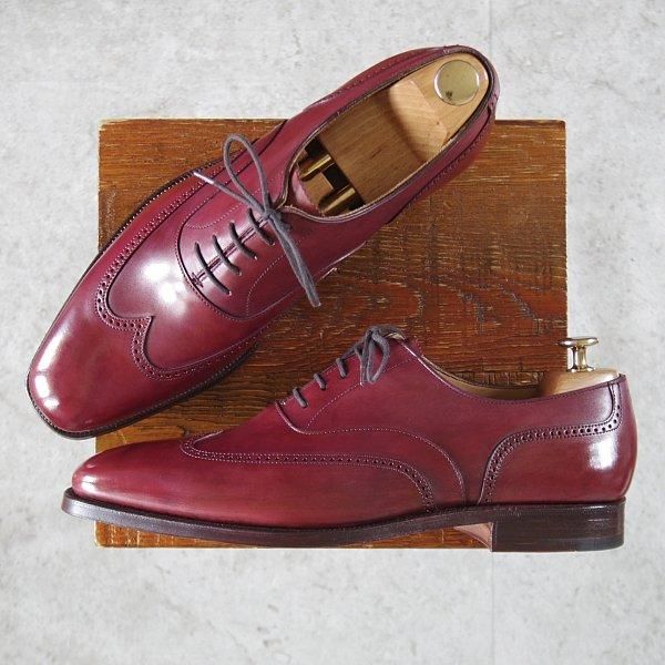 未使用★クロケット&ジョーンズ 8.5E【現行定価10万円以上★CLIVEDEN/ウイングチップ】カーフ/赤茶/メンズ/Crockett&Jones★m081